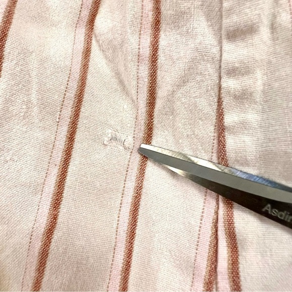 J. Jill Linen Stretch Pull on Pant neutral stripes women’s size L Tall wide leg - Picture 9 of 10